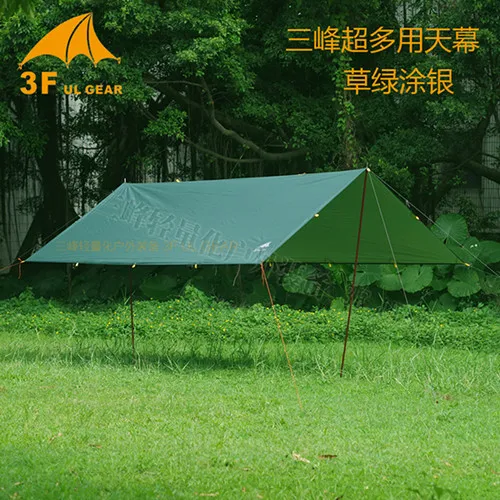 3F UL GEAR Ultralight Tarp Outdoor Camping Survival Sun Shelter Shade  Awning Silver Coating Pergola Waterproof Beach Tent - AliExpress 18
