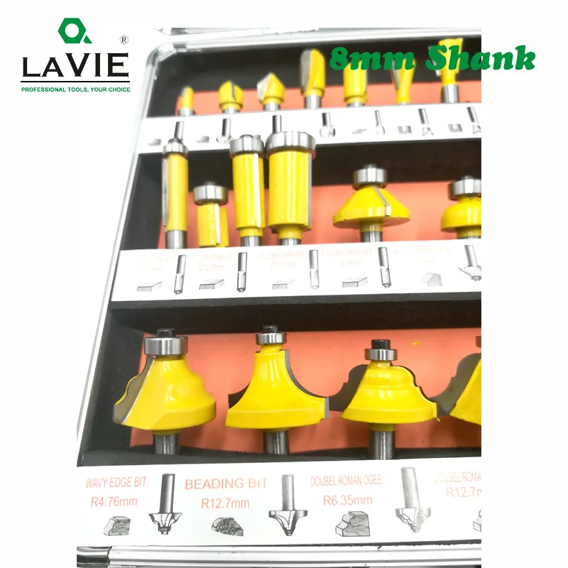 Imagem -04 - Carpintaria Flush Router Bits Milímetros Shank Chanfro Reto Aparar Bits Faça Você Mesmo Milling Cutter Madeira Gravura Ferramenta Mc02008 35 Pcs