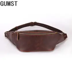 Casual Men's Waist Bags Waterproof PU Leather Waist Pack Large Capacity Travel Man Chest Bag Handy Fanny Pack Banana Male