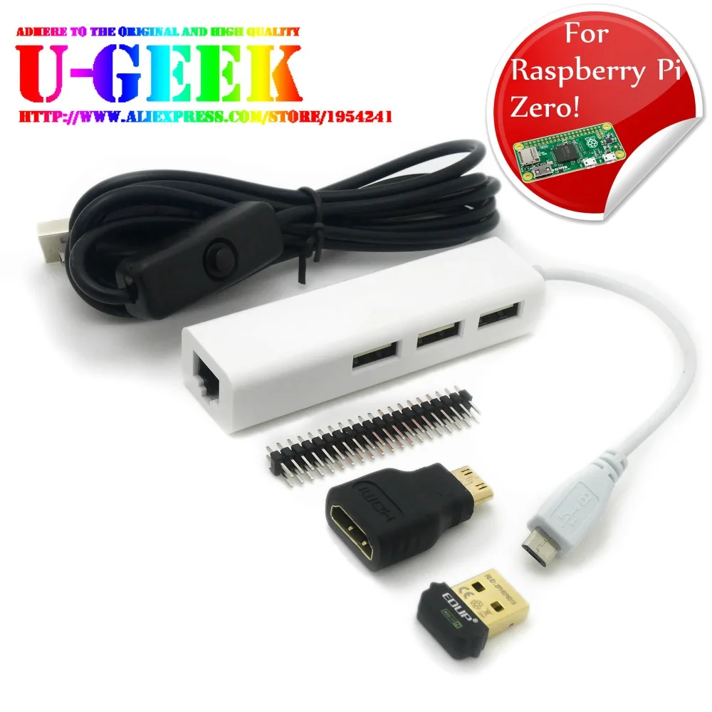 ネットワークキット用ラズベリーパイゼロ-hdmi-micro-usbハブ-40ピン-電源ケーブル-ワイヤレス