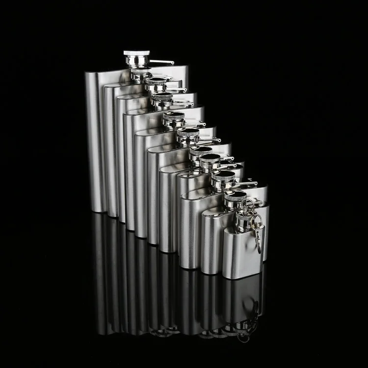 High Quality Stainless Steel Hip Flask Flagon Portable Wine Whisky Pot Bottle Drinkware for Drinker Hip Flask 11 Size for Choose