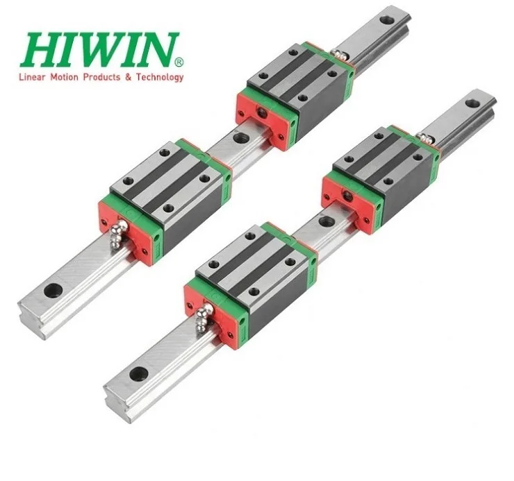 2pcs 100% Original New Hiwin HGR25 -L 1500mm linear rail + 4pcs HGH25CA linear narrow blocks for CNC router