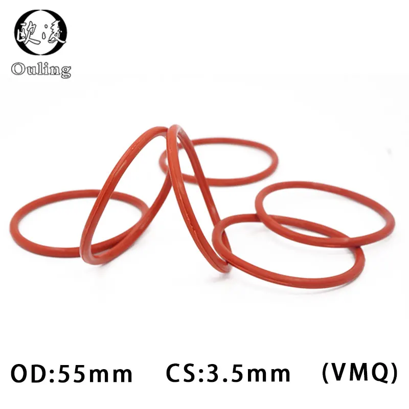 

Red Silicon Rings Silicone/VMQ O ring 3.5mm Thickness OD55/90mm Rubber O-ring Seal Silicone Sealing Strip Gasket Sanitary Washer