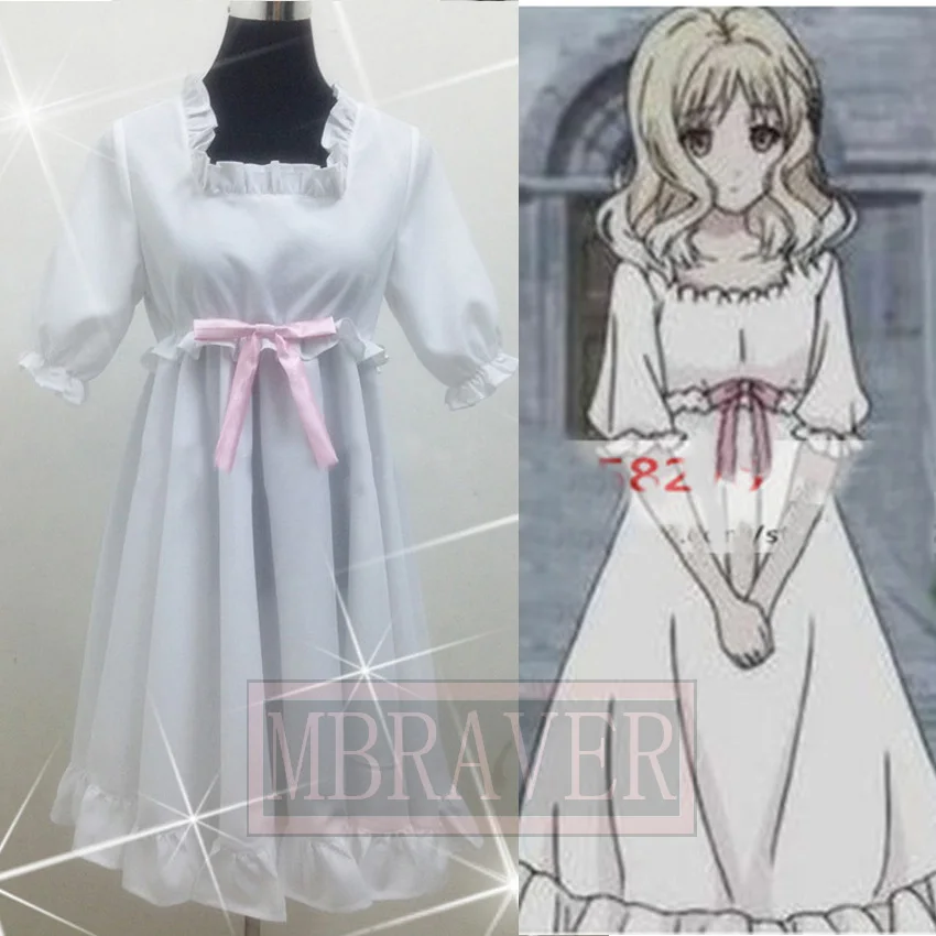 

Diabolik Lovers Yui Komori white dress Cosplay Costume