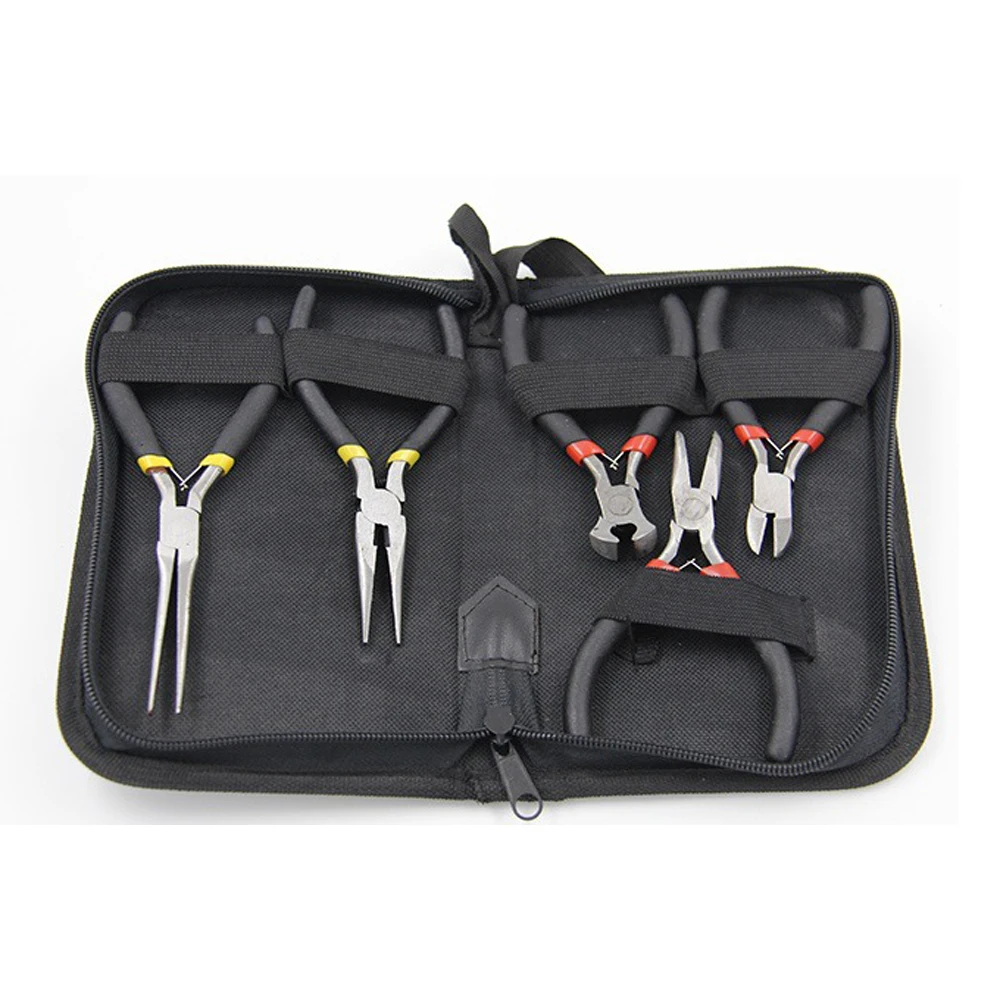 5pcs Mini Size Long Nose Side Cutting Bent Pliers Set Jewelry Making Tools Kit