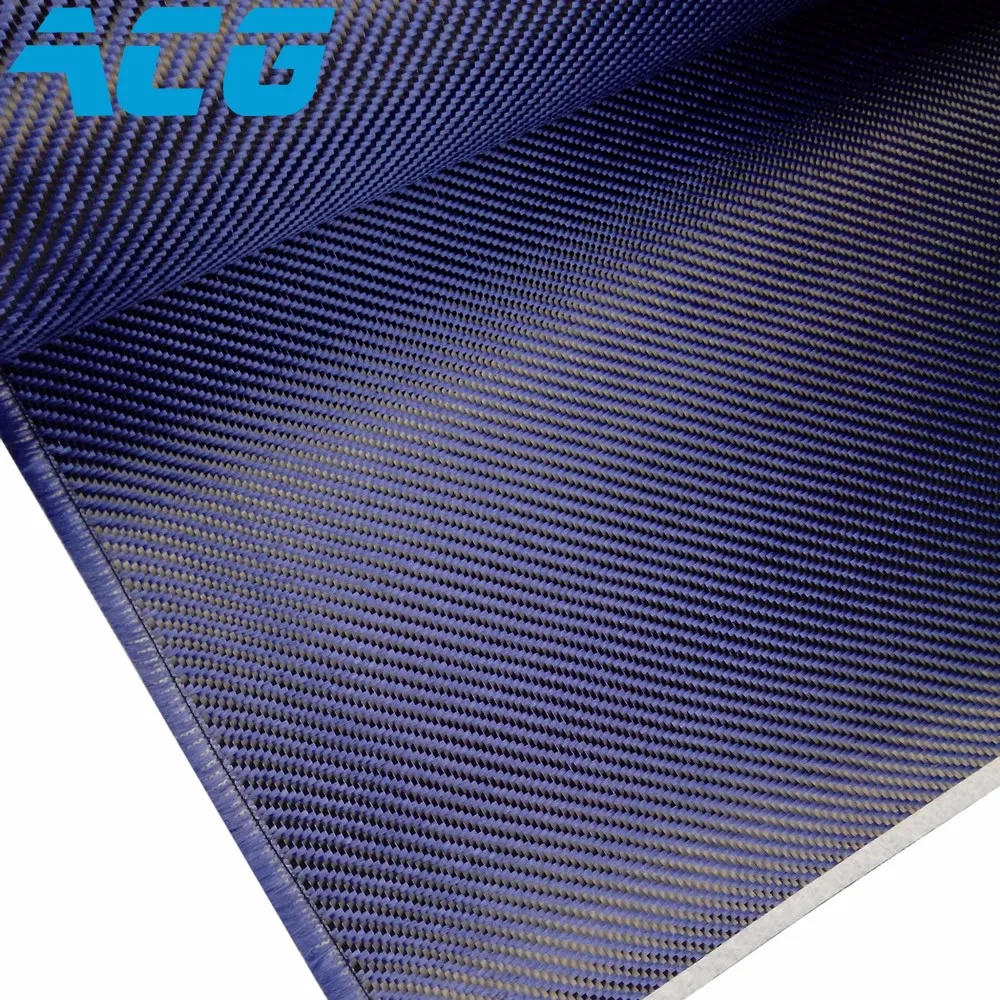 200g  Plain/Twill Weave Hybrid Colorful Carbon Fiber Kevlar Cloth