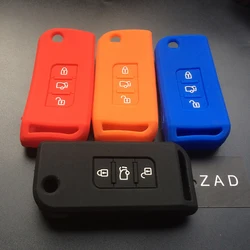 ZAD 3 Buttons Silicone car key Case Cover For Mahindra Roger XUV 500 Flip Remote Key Holder set