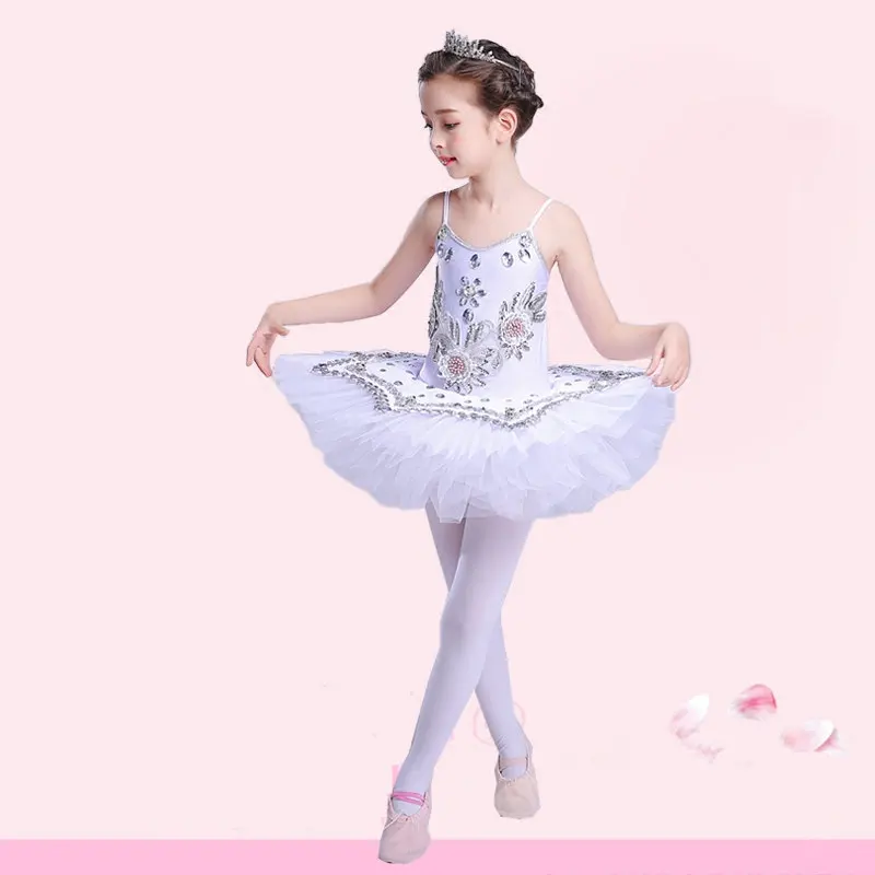 Costumes de danse de Ballet pour enfants, robe Tutu professionnelle à paillettes pour filles, vêtements de scène pour salle de bal