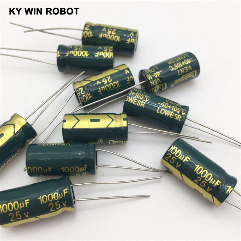 10pcs Aluminum electrolytic capacitor 1000uf 25v 10*20 Electrolytic capacitor Hot sale