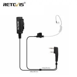 Big Size PTT 2Pin Mic Earpiece Headset For Kenwood Retevis H777 RT5R RT5 RT7 RT22 For Baofeng UV5R Quansheng UV K5 UV K6 Radios