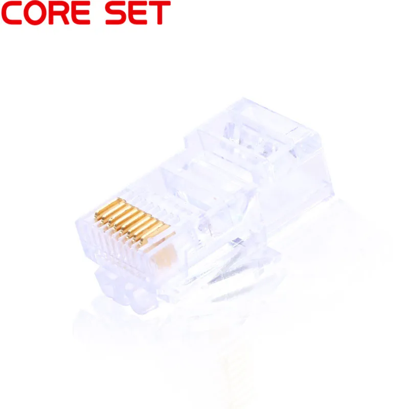 10PCS/Lot RJ45 Net Network Modular Plug Cat5 CAT5e Cat6 Connector 8P8C Gold plated Modular Plugs Socket High Quality