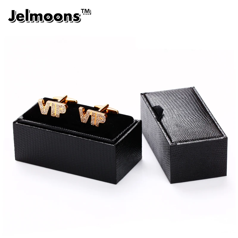 New Design Black Leather Cufflinks Box Gift Jewelry Cuff Box