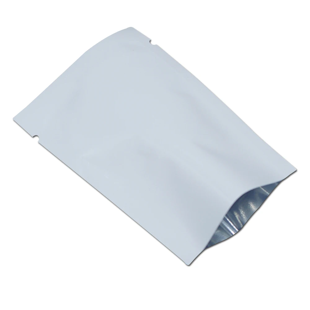 10*15cm Plastic Flat Foil Bag 100Pcs White Heat Seal Aluminum Foil Bag for Party Food Storage Packaging Aluminizing Vacuum Pouch