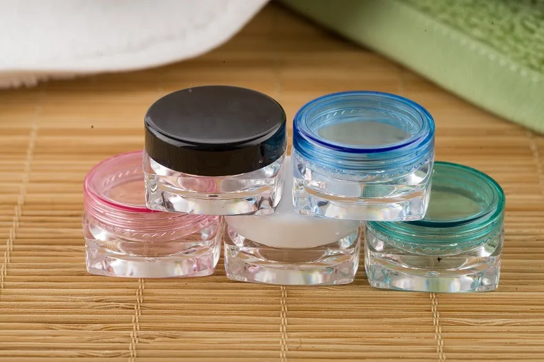 55Pcs/ Lot Square Eyeshadow Cosmetic Face Emulsion Eye Cream Container Portable Makeup Empty Small Package Jar Storage Bottle 5g