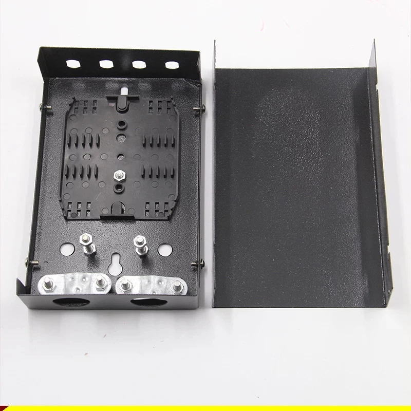 FC Kotak Terminal Kosong 5 Buah 4 Core FTTH SPCC 4 Port SC Panel Patch Serat Optik Kotak Distribusi FTTX Hitam ELINK Ketebalan 0.6Mm