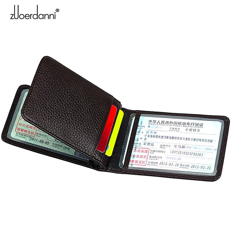 Hot High Quality Driver License Cover Genuine Leather Car Driving Documents Bag Credit Card Holder ID Card Case 3 Folds T3579