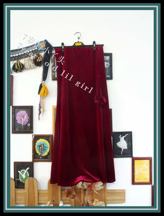 

Bellydance Costume Tribal Fusion Velvet Skirt With Open Slit SRA15