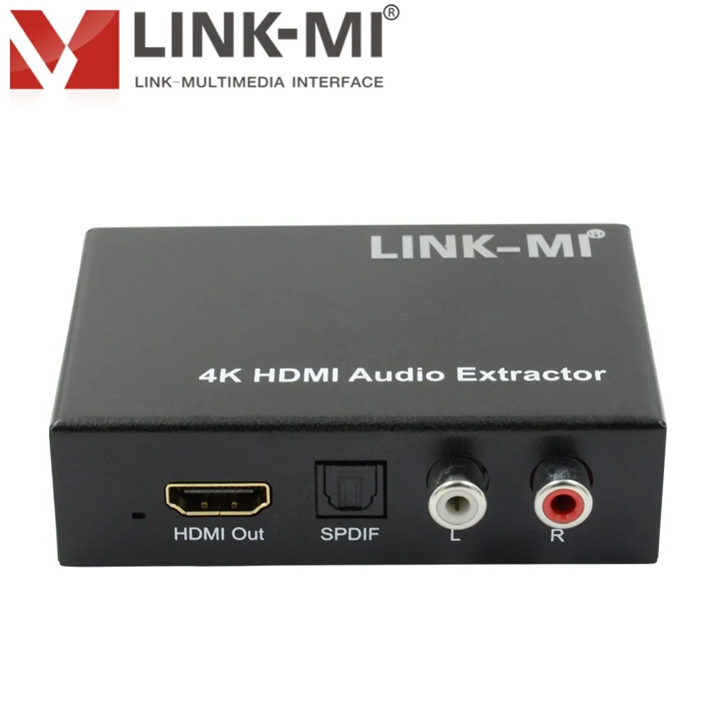LINK-MI 4K HDMI Audio Extractor support 4k2k/3D DTS-HD Master Audio Video format EDID Settings 2.0CH/5.1CH/By pass Converter