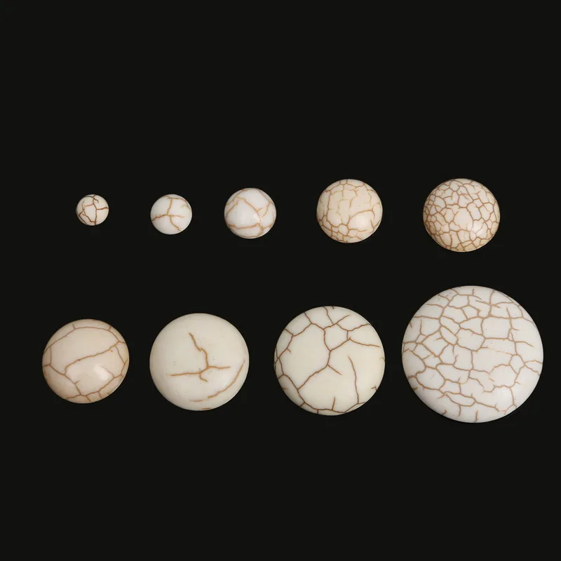 Half Round 6-25mm Synthetic White Howlite Stone DIY Dome Cabochons Beads Findings