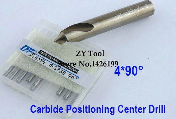 Carbide cutting tool 2PCS High quality M4* 90 positioning center drill,alloy chamfering bit,alloy fixed-point drill center drill