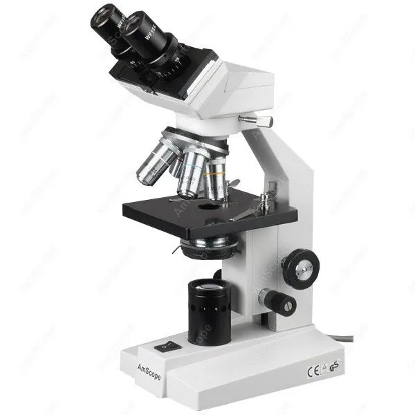 AmScope Biological Binocular Compound Microscope 40X-2000X+ LED Light