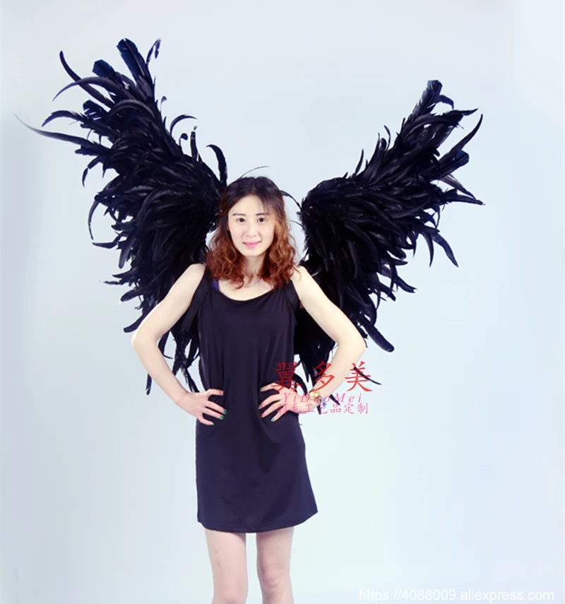 High quality black Devil wings for Dancing Bar creative magazine shooting props Game Cosplay series