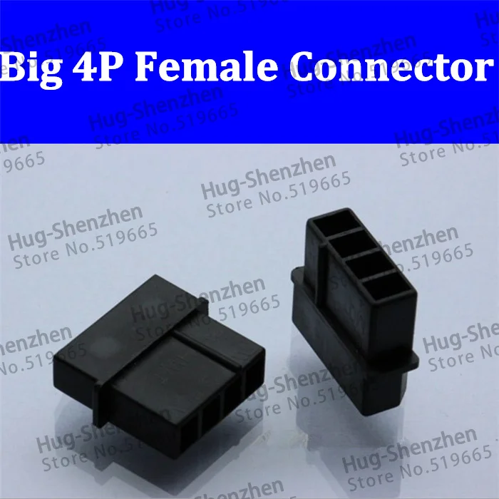 

Molex черный большой 4P 4D 4pin мама для ПК компьютера ATX IDE разъем питания пластиковый корпус для мужских контактов