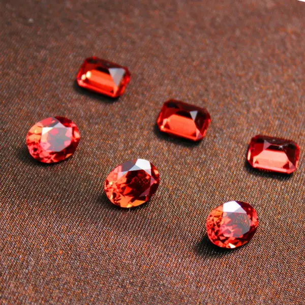 Oval Shape Spessartine mandarin garnet Loose created Gemstone jewely beads garnet top quality diy fancy colored faceted stone