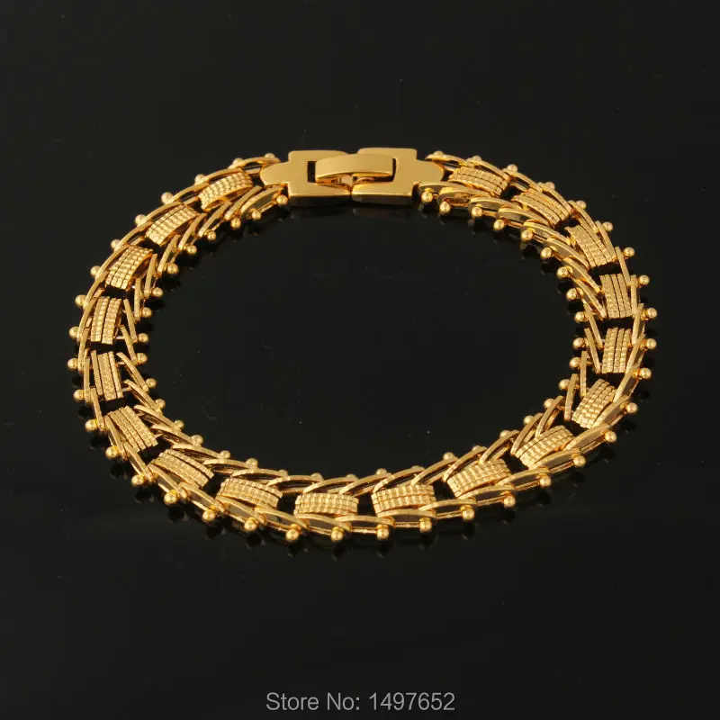 

New Unique Design Mens Womens Bracelets/Bangles10mm18K Gold Filled Plated Bracelets Fashion Jewelry Wholesale Free shipping