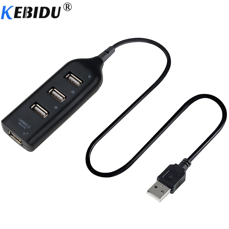 kebidu High Speed 4 Ports 2.0 USB HUB splitter Adapter Mini For Laptop PC Notebook Receiver Computer Peripherals Accessories