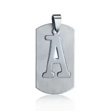 cheap Charming Stainless Steel A-Z Letter Initial Necklace Pendant Dog Tag hot sales steel cut out dog tags custom