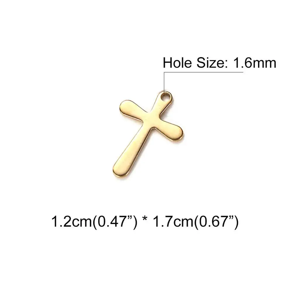 20Pcs/lot Catholic Stainless Steel Cross Pendant For Diy Necklace Bracelet Charms Jewelry Making