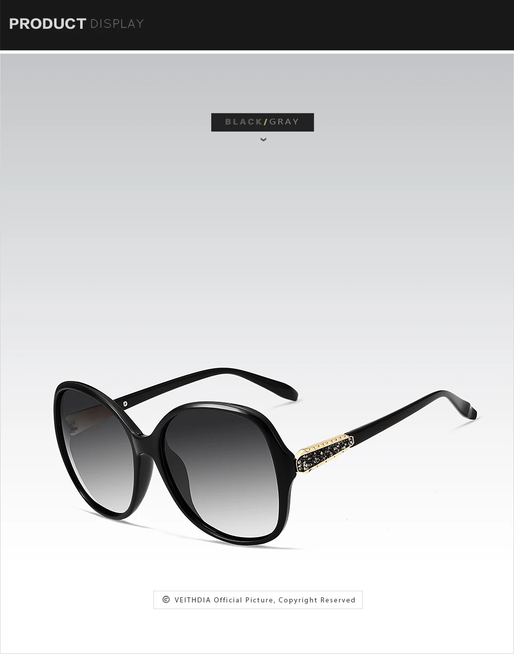 Veithdia retro mode sonnenbrille polarisiert uv400 luxus damen vintage designer frauen sonnenbrillen brillen für frauen v3025 – Detail 9