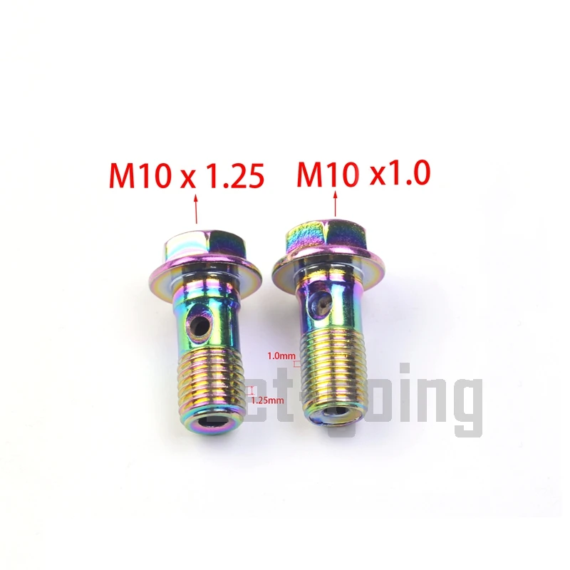 Motorcycle Brake Hose Bolts Nails M10 Banjo Screw for Caliper Brake Master Cylinder Hydraulic Clutch Yamaha Colorful Blue