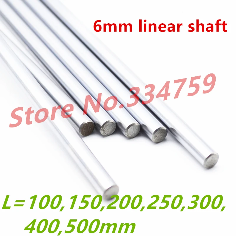 NEW 6mm linear shaft 100mm 200mm 300mm 400mm 500mm 150mm 250mm  linear rod harden chromed linear rod cnc parts 3d printer parts