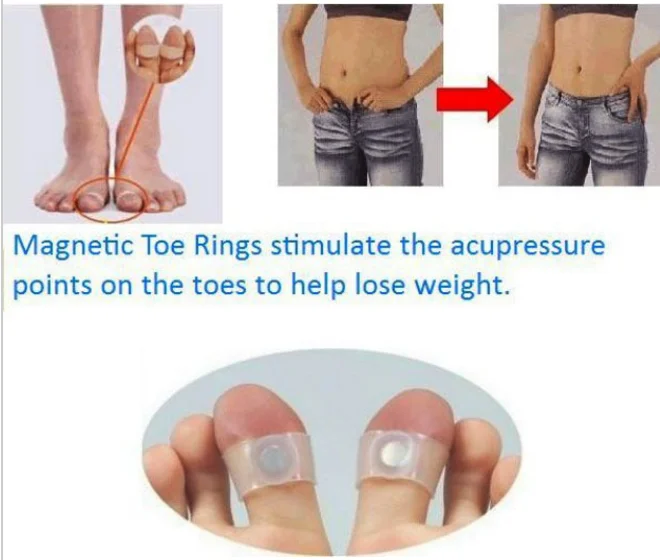 1 Pair Magnetic Silicone Foot Massage Toe Ring Fat Burning For Loss Weight Feet Care Slimming Weight Loss Circulation