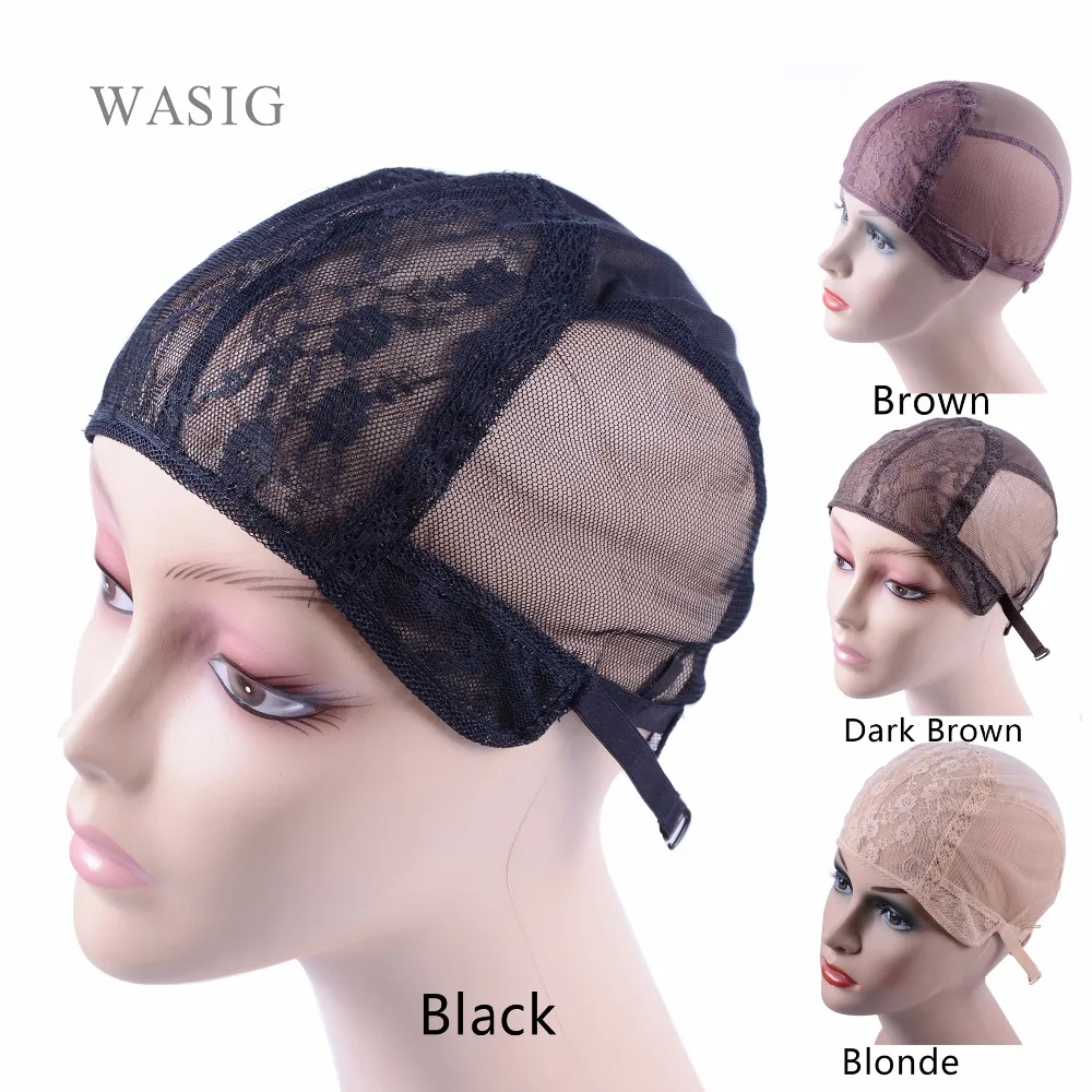Bonnet de perruque pour perruques exécutives, sangle réglable sur le dos, casquettes de tissage sans colle, filet à cheveux, 1 PC