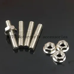 Exhaust Port Studs & Nuts Pipe Butt Bolts Screws Both-Ends Fixing Bolt Screw-In Bolts For Harley XL1200 883 86-17 Big Twin 84-16