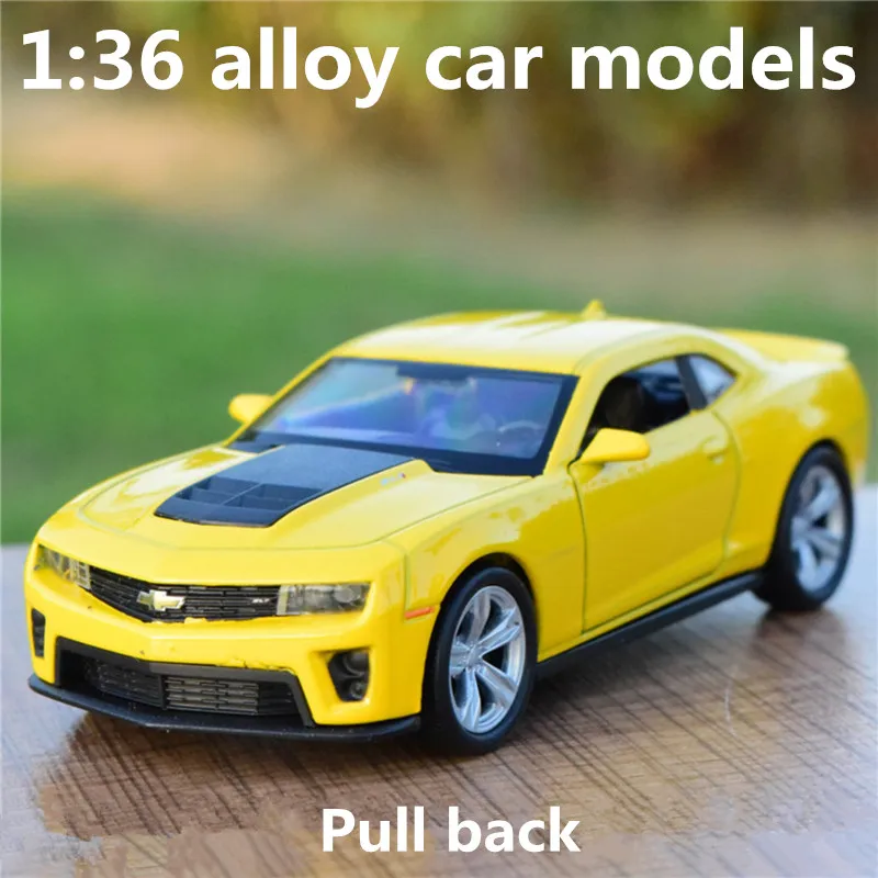 

1:36 alloy car models,high simulation Comaro model,metal diecasts,toy vehicles,two open doors,pull back function,free shipping