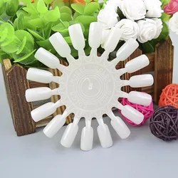 10pcs 180tips Round Gel Nail Polish Practice Chart Palette Nail Art Display Wheel Fake Nail Tips Sticks Painting Color Card