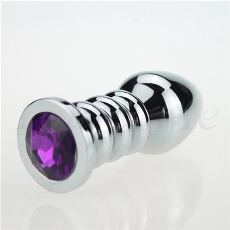 168G Large size metal jeweled huge butt plug steel crystal anal plug beads 13 color for choose Adult Sex Toys for Women and Men