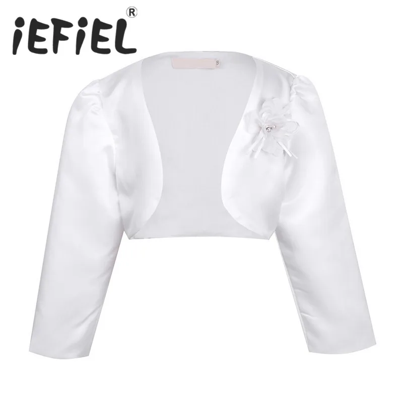 

Summer Girls Kids Bride Outerwear Ivory Cape Coat Wedding Lace Bolero Jackets Children Cardigan Party Flower Dresses Clothing