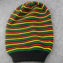 Gorro holgado con estampado de Bob Marley para mujer, gorro de algodón con visera a rayas, estilo bohemio, con estampado de pompón jamaiquino, 2022