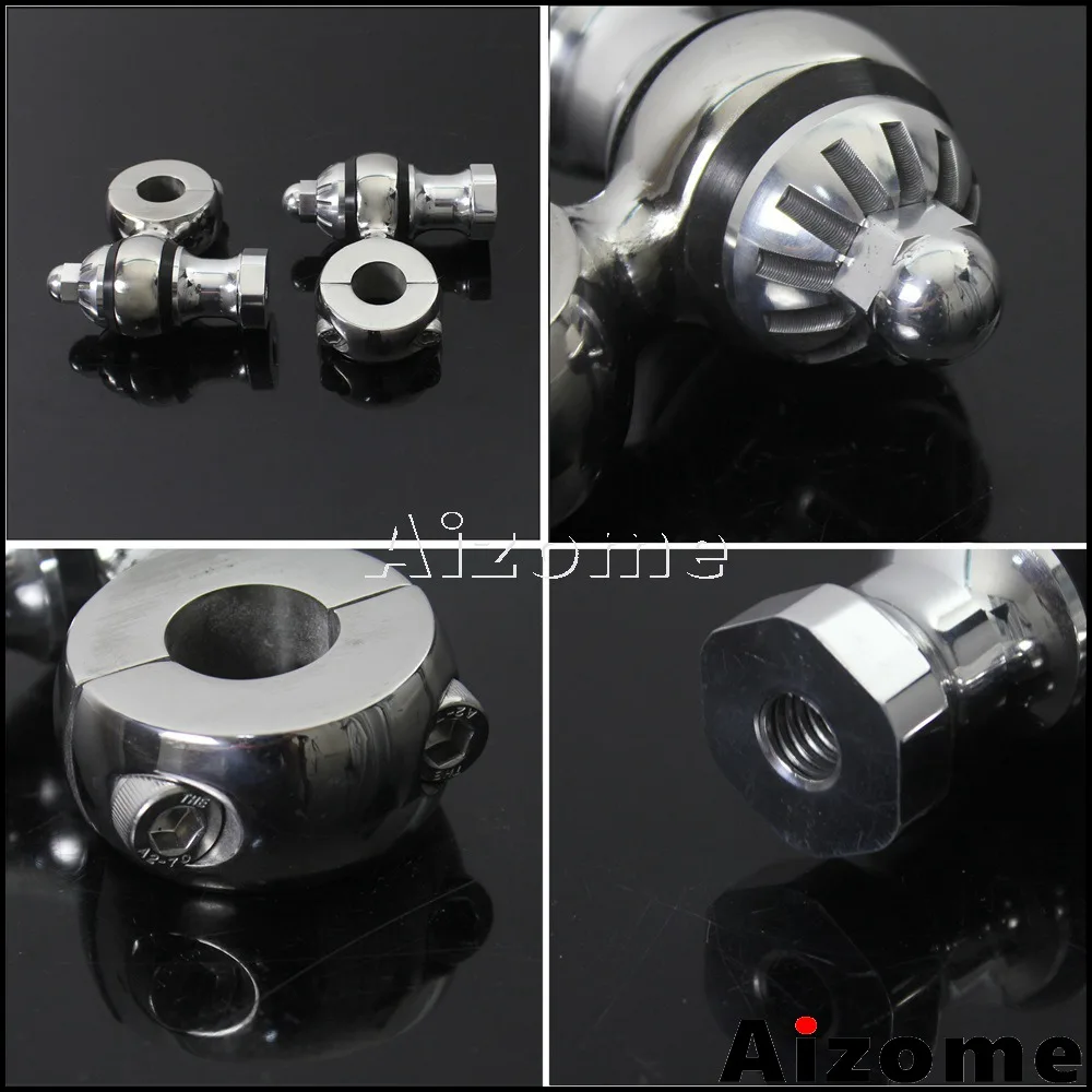 Silver Motorcycle Custom 22mm Handlebar Adapters Clamps For Honda Yamaha Suzuki Kawasaki Spear Spike Style 7/8\