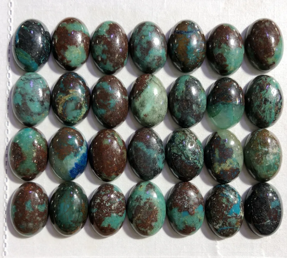 

100% Natural Chrysocolla Gem stone Cabochon 12x16mm Oval CAB Ring Face Pendant,10piece/pack