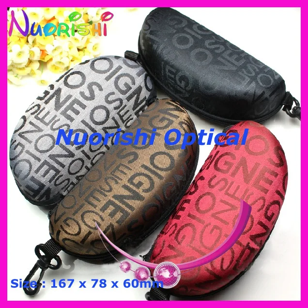 Nice Zipper Letters Painting Glasses Case EVA Sunglass Eyewear Case Box With Hook Various Colors ML003 Free Shipping