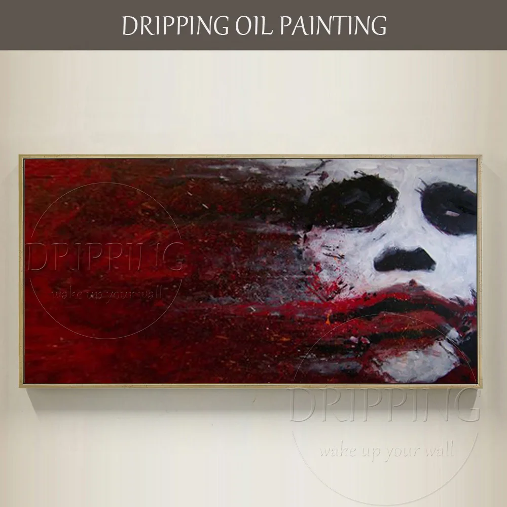 

Horrible Wall Art Hand-painted Abstract Joker Face Oil Painting on Canvas Abstract Joker Painting Horrible Portrait Oil Painting