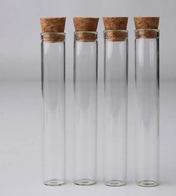 500pcs x 4ml Empty Glass Tube with Wooden Cork Glass Samples Vials Containers for Display Beads