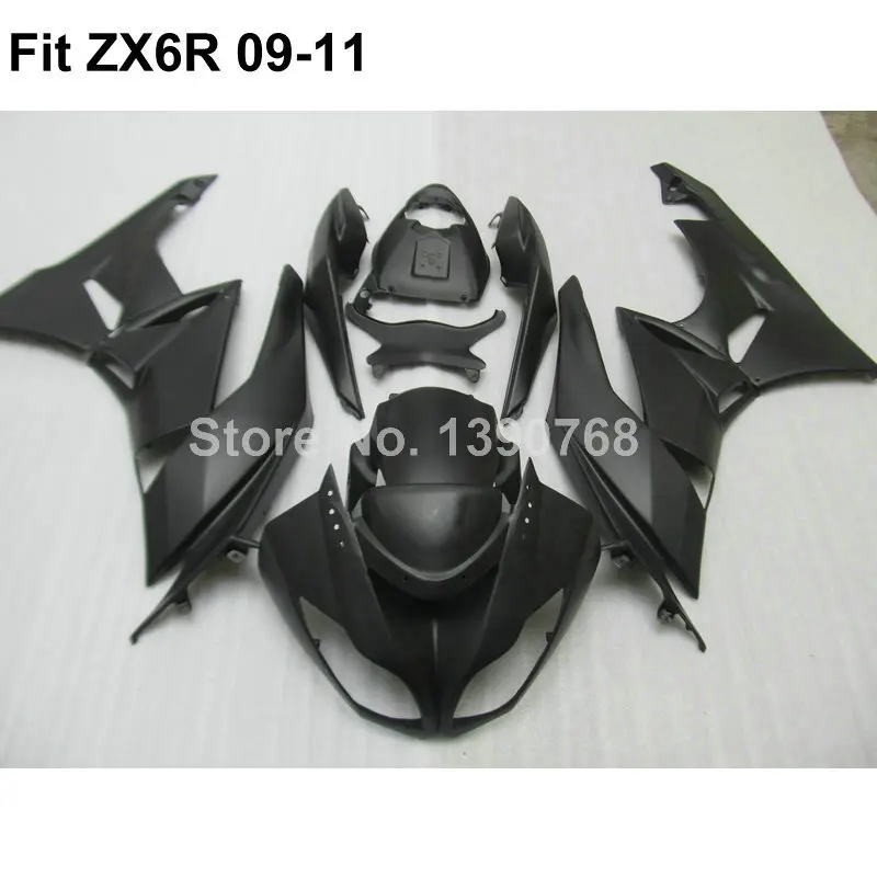 matte black aftermarket body parts  fairings for Kawasaki Ninja 636 ZX6R 09 10 11 fairing kit ZX-6R 2009 2010 2011 VI33