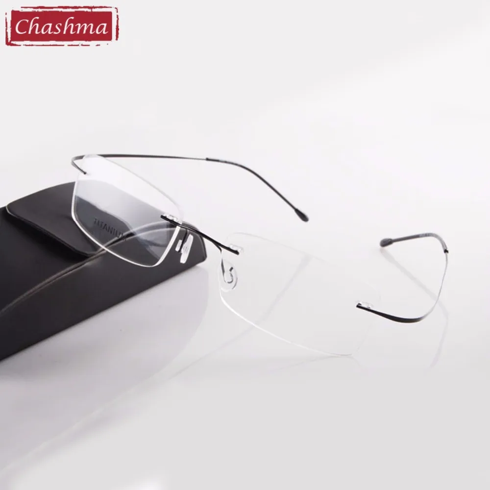 

Chashma Brand Titanium Rimless Glasses Myopia Glasses Frame for Man and Woman